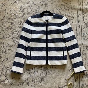 Gap striped tweed zip up jacket
